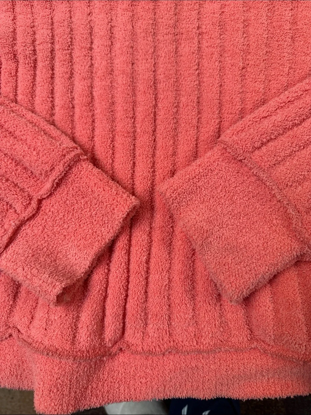 Free People Coral Ribbed Crewneck Sweater